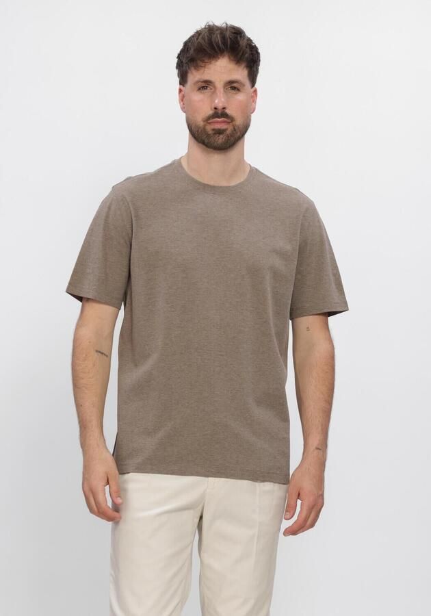 PROFUOMO Heren Polo's & T-shirts Mercerized Stretch Pique Taupe