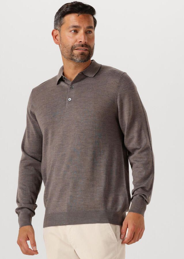 PROFUOMO Heren Polo's & T-shirts Polo Ls Merino Bruin - Foto 4