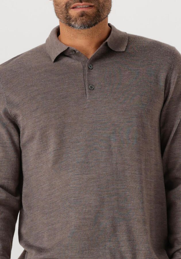 PROFUOMO Heren Polo's & T-shirts Polo Ls Merino Bruin