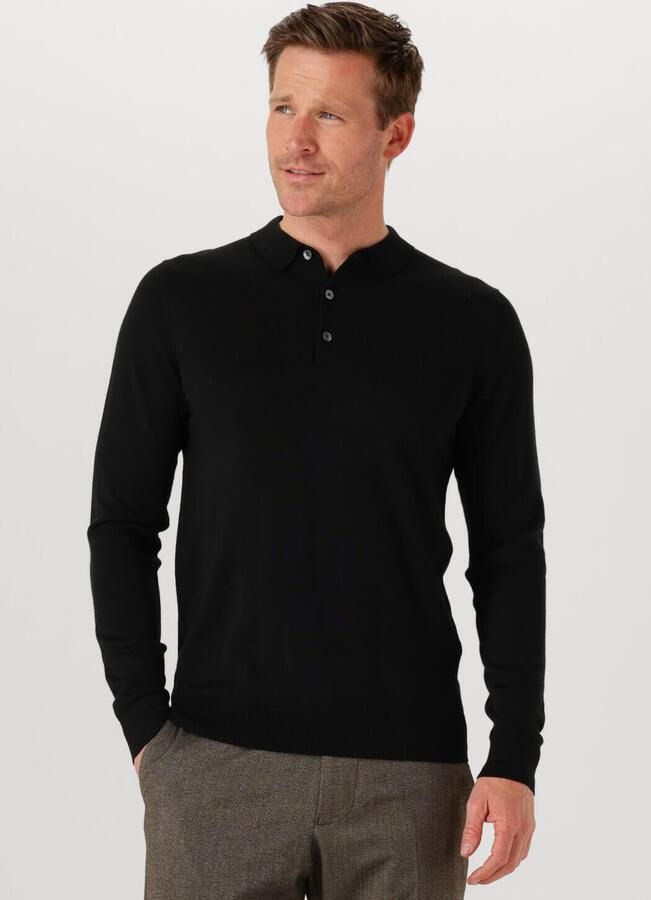 PROFUOMO Heren Polo's & T-shirts Polo Ls Merino Zwart - Foto 4