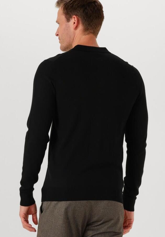 PROFUOMO Heren Polo's & T-shirts Polo Ls Merino Zwart