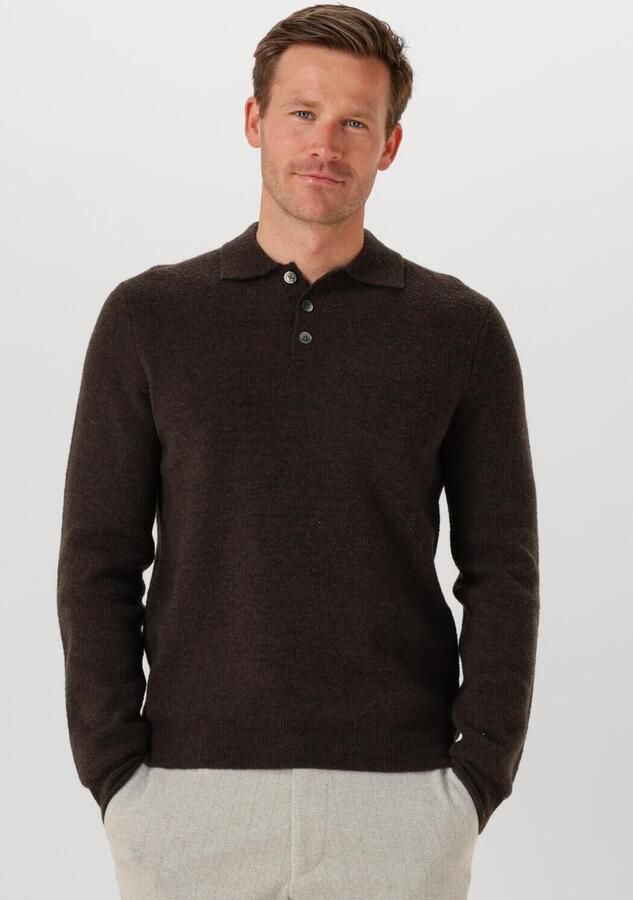 PROFUOMO Heren Polo's & T-shirts Polo Ls Snow Bruin - Foto 4