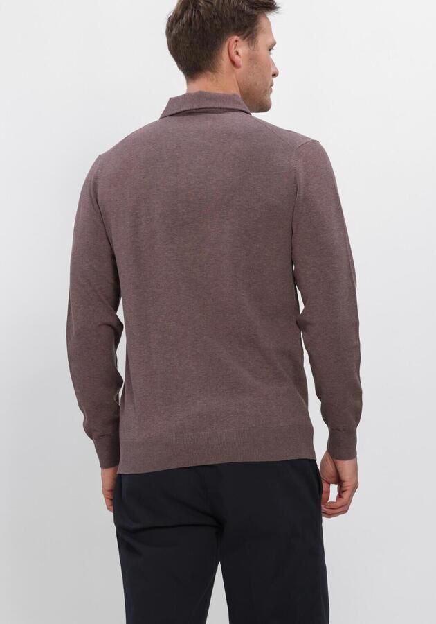 PROFUOMO Heren Polo's & T-shirts Polo One Piece Ls Luxury Basic Bordeaux - Foto 2