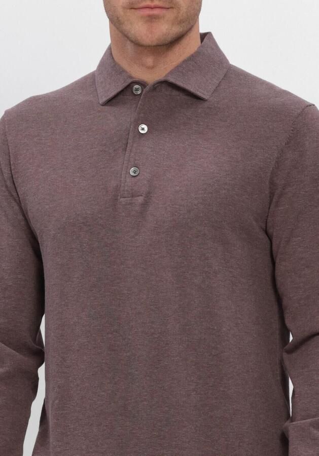 PROFUOMO Heren Polo's & T-shirts Polo One Piece Ls Luxury Basic Bordeaux - Foto 3