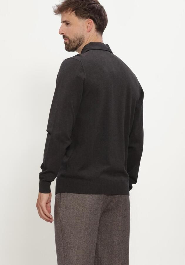 PROFUOMO Heren Polo's & T-shirts Polo One Piece Ls Luxury Basic Donkergrijs - Foto 2
