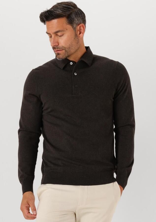 PROFUOMO Heren Polo's & T-shirts Polo Onepiece Ls Bruin - Foto 4