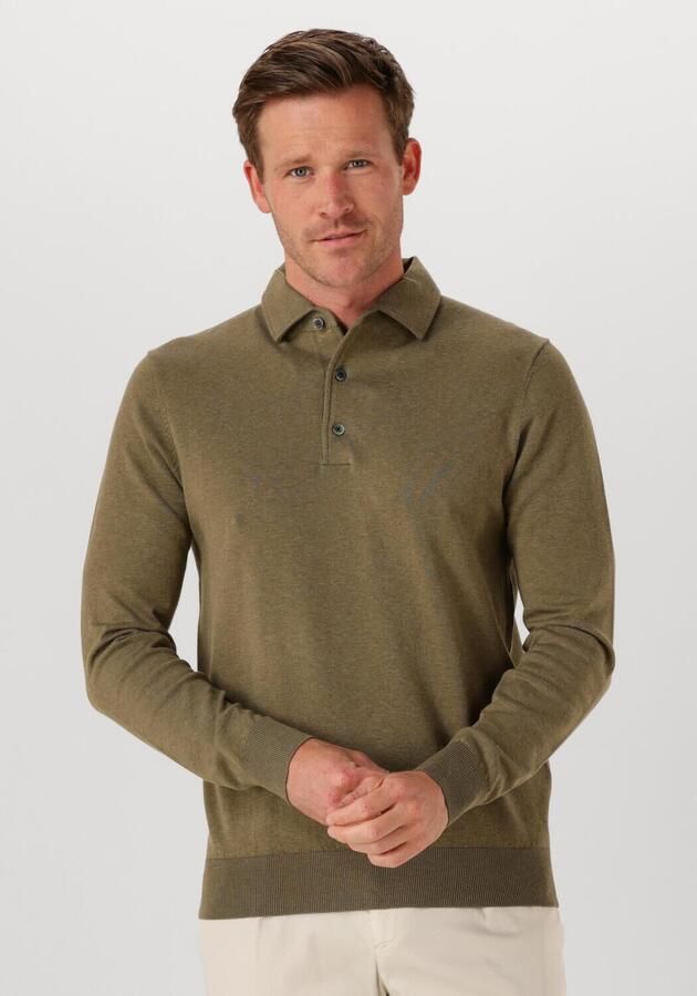 PROFUOMO Heren Polo's & T-shirts Polo Onepiece Ls Olijf - Foto 4