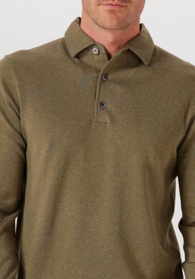 PROFUOMO Heren Polo's & T-shirts Polo Onepiece Ls Olijf