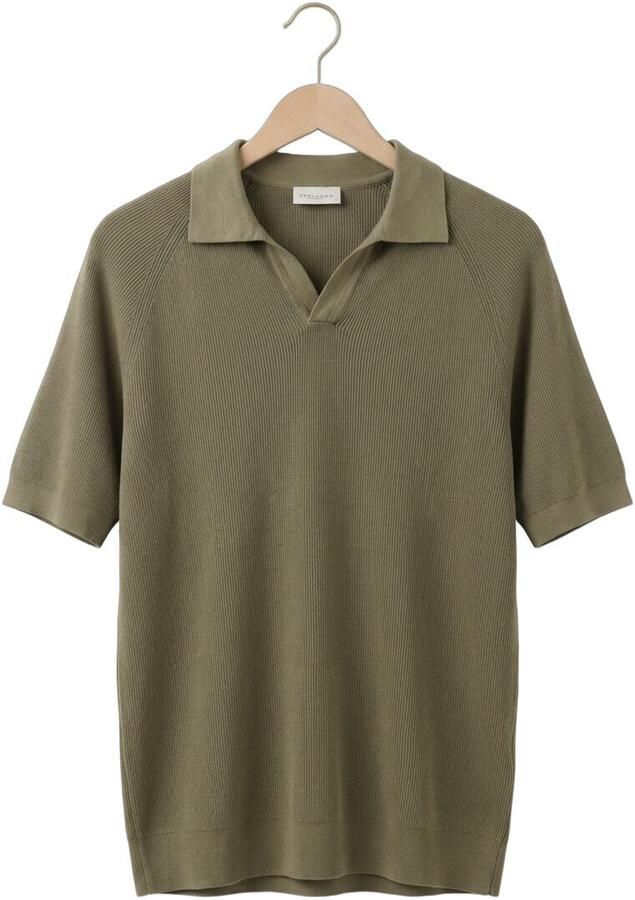 PROFUOMO Heren Polo's & T-shirts Rib Khaki - Foto 2