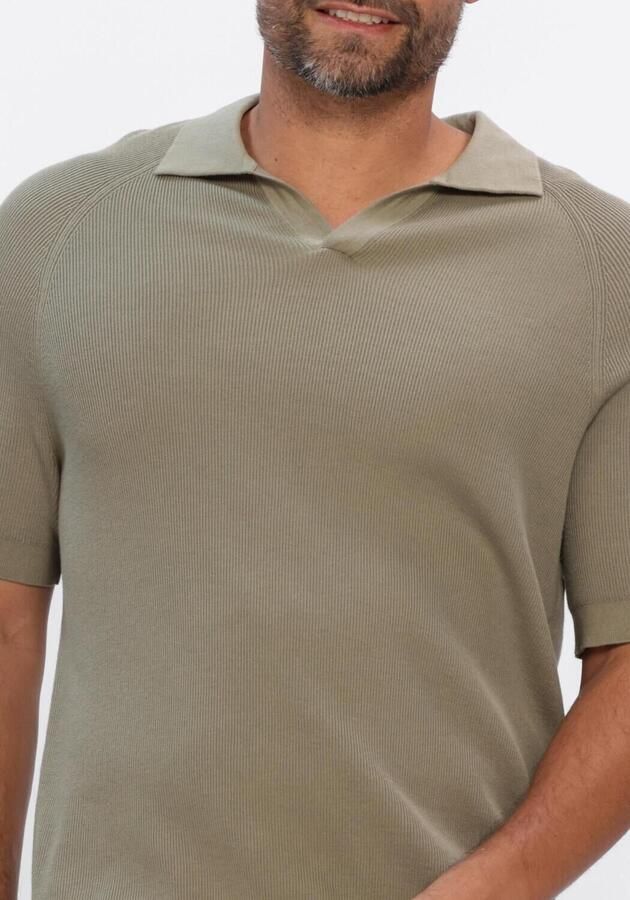 PROFUOMO Heren Polo's & T-shirts Rib Khaki - Foto 4