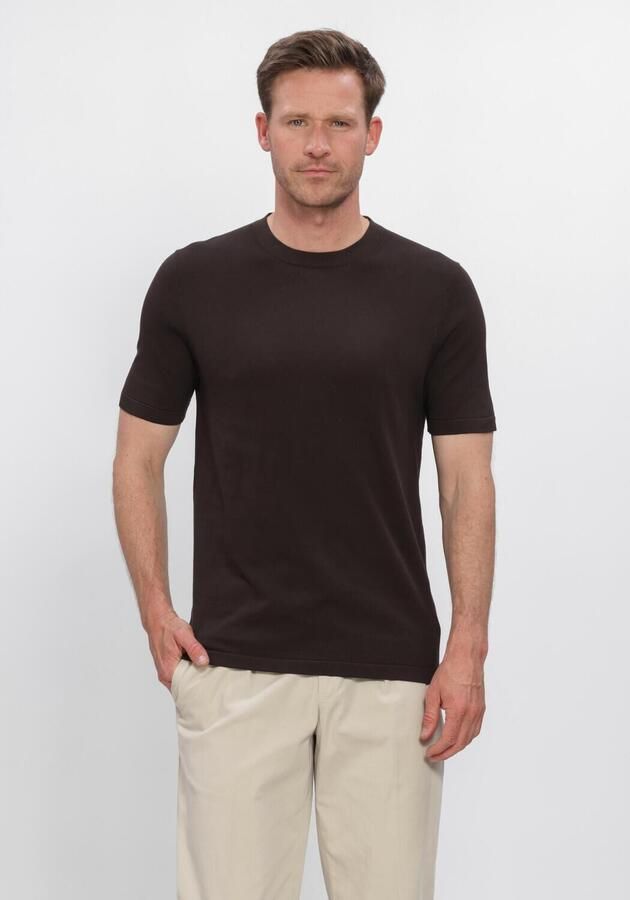 PROFUOMO Heren Polo's & T-shirts T-shirt Crew Neck Ss Aero Ease Bruin