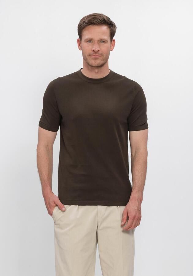 PROFUOMO Heren Polo's & T-shirts T-shirt Crew Neck Ss Aero Ease Bruin