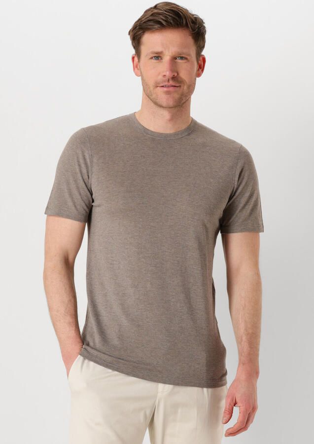 PROFUOMO Heren Polo's & T-shirts T-shirt Crew Neck Ss Taupe - Foto 4