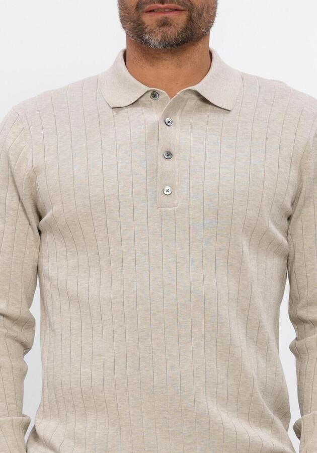 Profuomo Polo Shirt Lange Mouw Longsleeve Poloshirt Dropneedle Beige - Foto 3