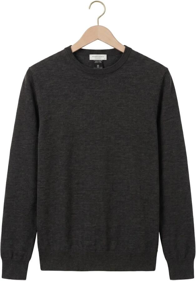 PROFUOMO Heren Truien & Vesten Extrafine Merino Donkergrijs - Foto 4