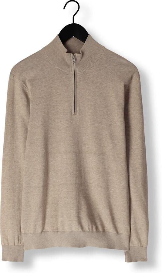 PROFUOMO Heren Truien & Vesten Half Zip Luxury Basic Beige - Foto 3