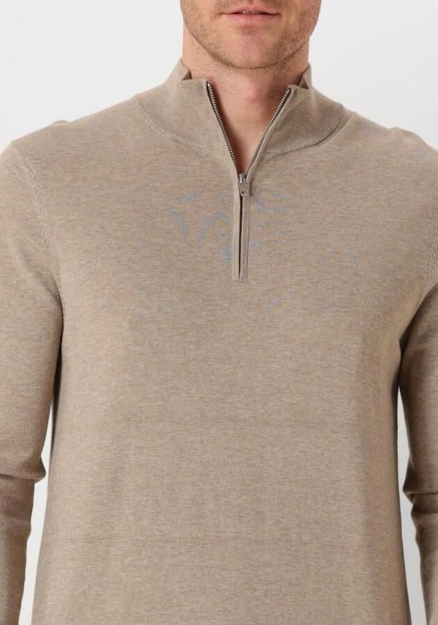 PROFUOMO Heren Truien & Vesten Half Zip Luxury Basic Beige - Foto 2