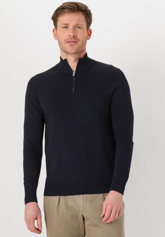 PROFUOMO Heren Truien & Vesten Half Zip Luxury Basic Donkerblauw - Foto 4