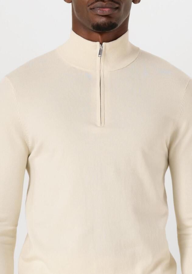 PROFUOMO Heren Truien & Vesten Half Zip Luxury Basic Wit