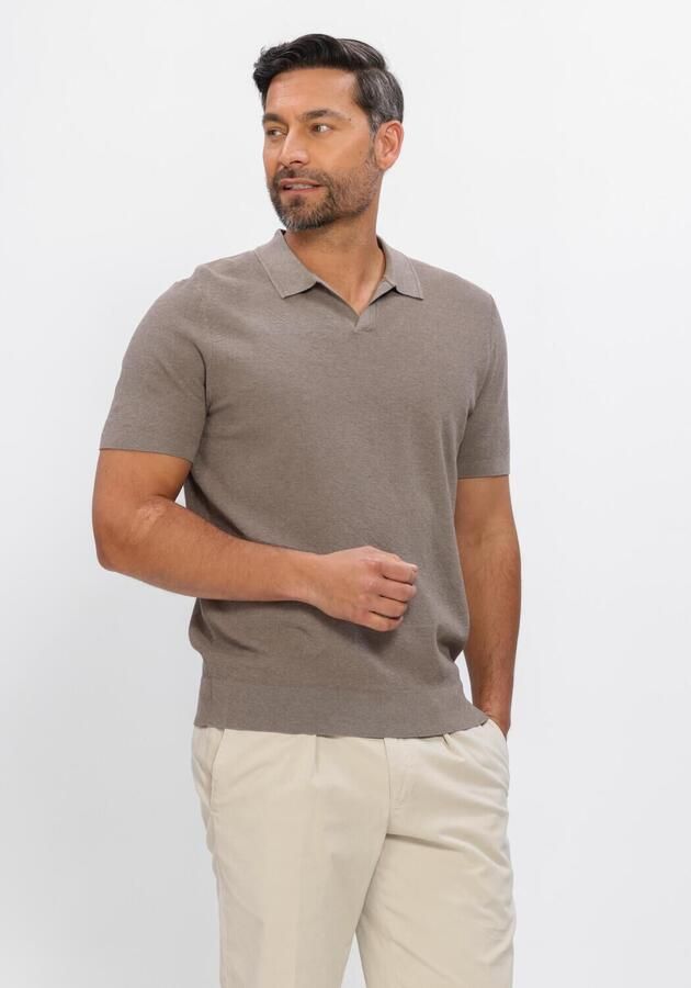 Profuomo Polo Shirt Korte Mouw Poloshirt Riva Luxury Structure Taupe