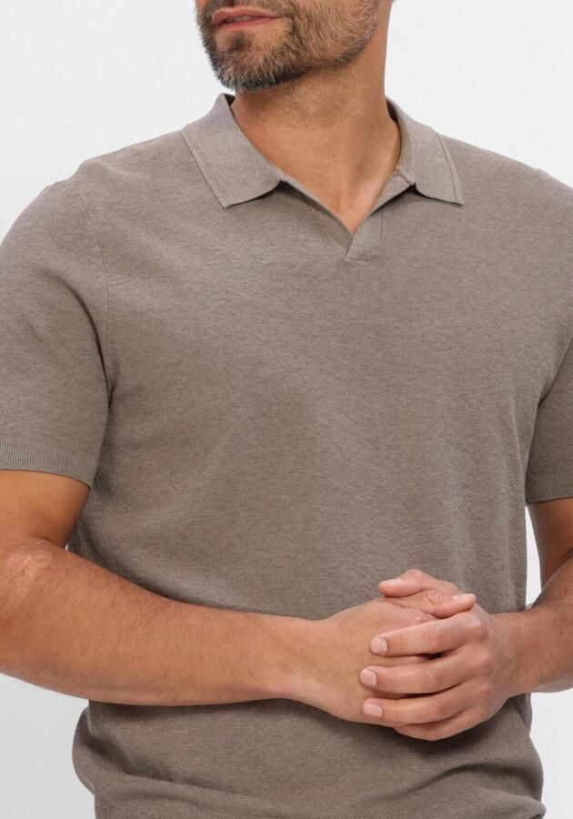 Profuomo Polo Shirt Korte Mouw Poloshirt Riva Luxury Structure Taupe - Foto 4