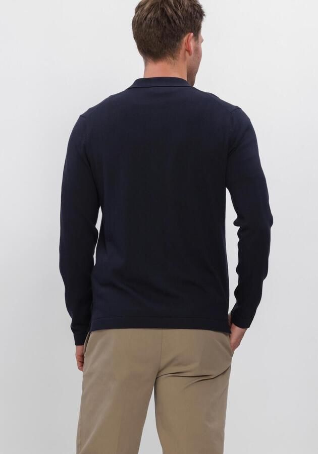 PROFUOMO Heren Truien & Vesten Polo Full Button Ls Extrafine Merino Donkerblauw - Foto 2