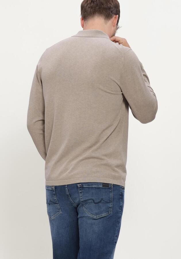 PROFUOMO Heren Truien & Vesten Polo Half Zip Ls Luxury Basic Beige - Foto 2