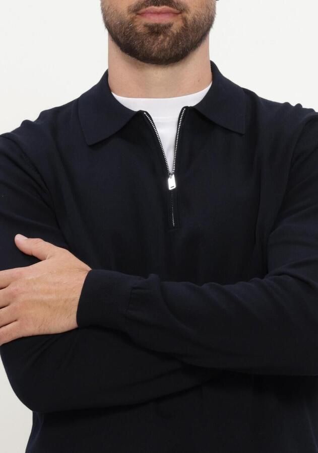 PROFUOMO Heren Truien & Vesten Polo Half Zip Ls Luxury Basic Donkerblauw - Foto 2