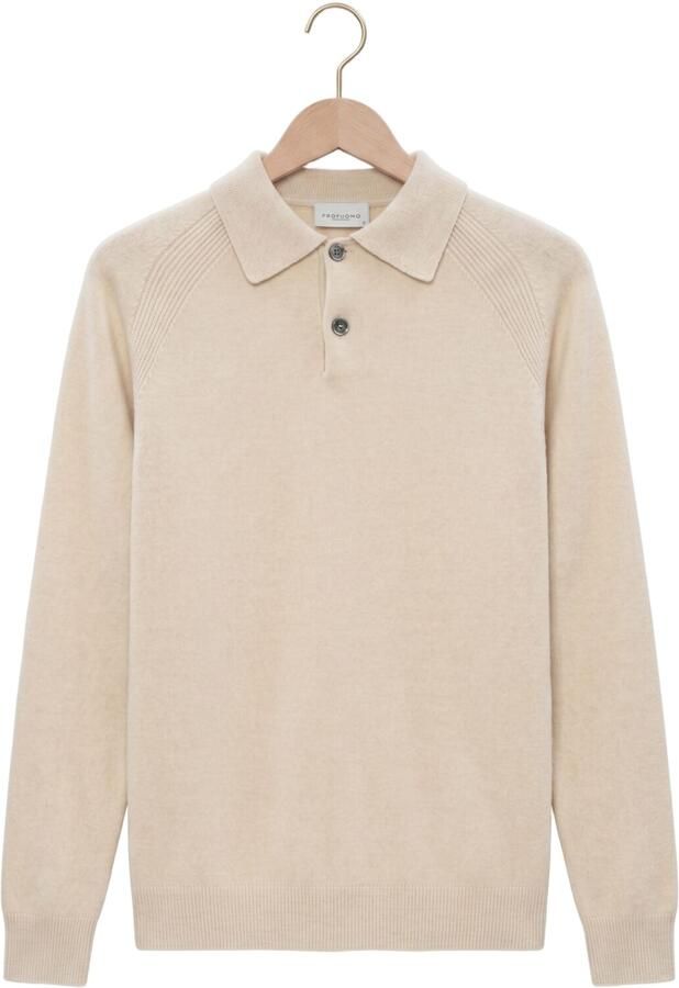 PROFUOMO Heren Truien & Vesten Polo Ls Chenille Beige - Foto 4