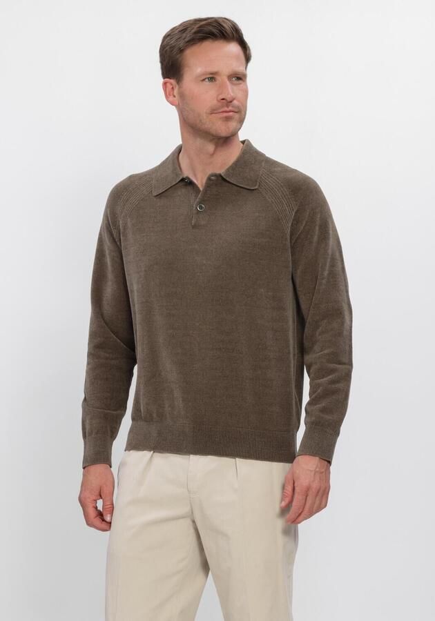 PROFUOMO Heren Truien & Vesten Polo Ls Chenille Bruin