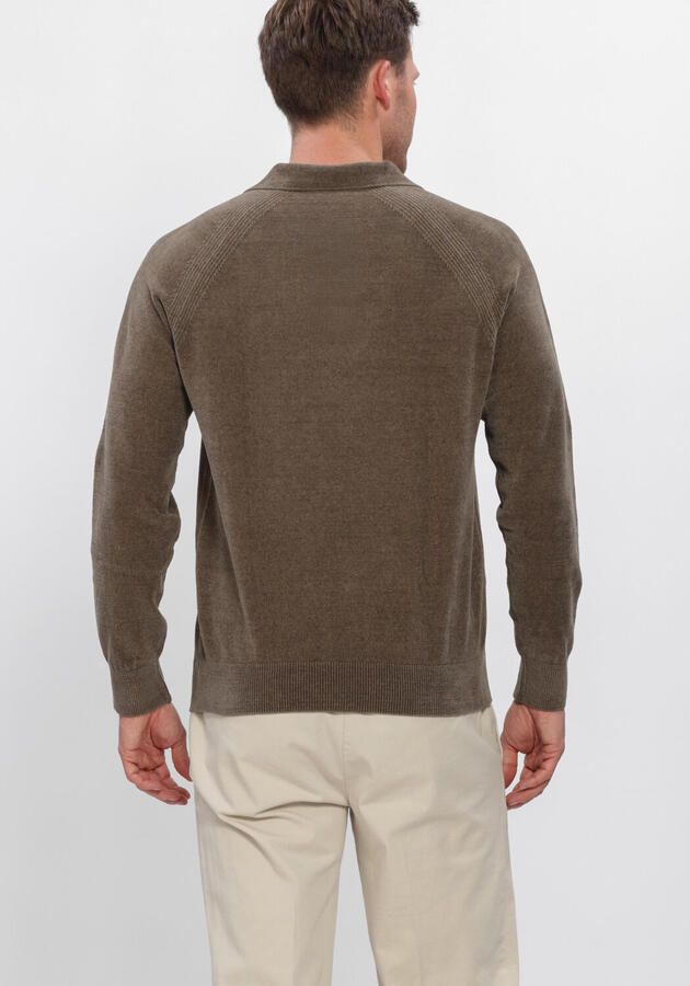 PROFUOMO Heren Truien & Vesten Polo Ls Chenille Bruin - Foto 2