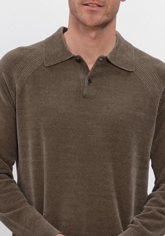 PROFUOMO Heren Truien & Vesten Polo Ls Chenille Bruin - Foto 3