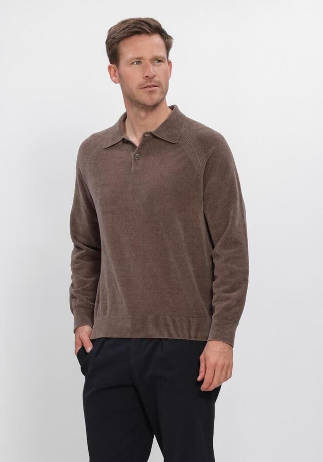 PROFUOMO Heren Truien & Vesten Polo Ls Chenille Zand