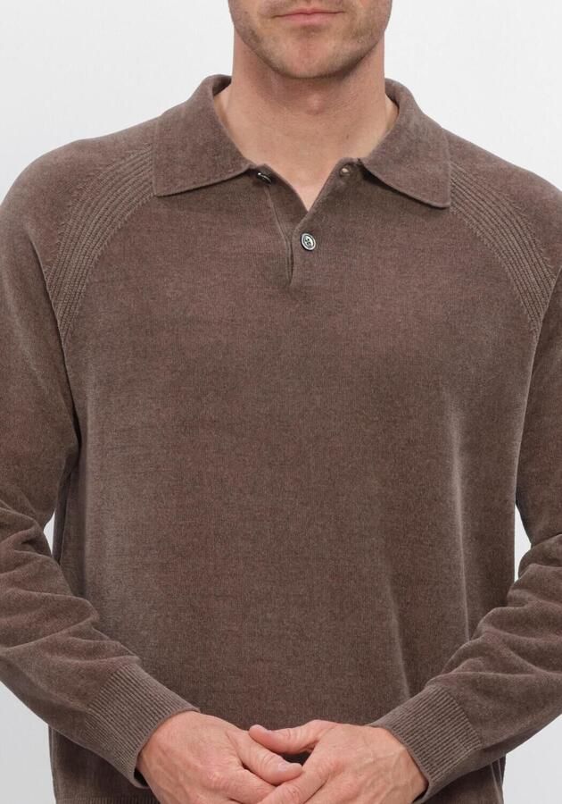 PROFUOMO Heren Truien & Vesten Polo Ls Chenille Zand - Foto 3