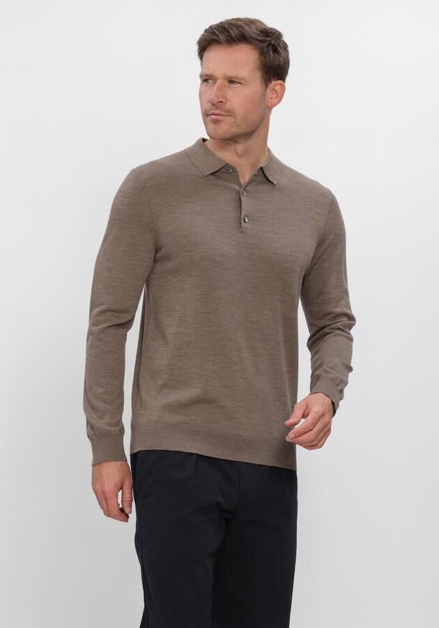 PROFUOMO Heren Truien & Vesten Polo Ls Extrafine Merino Taupe