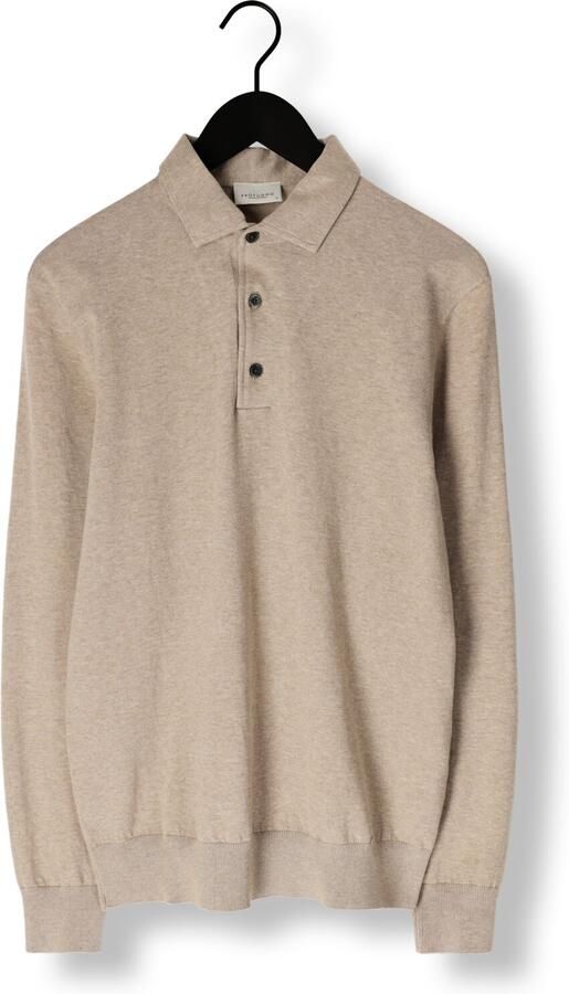 PROFUOMO Heren Truien & Vesten Polo Onepiece Luxury Basic Beige - Foto 3