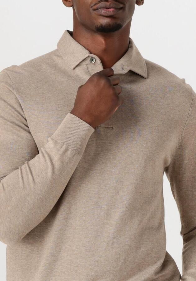 PROFUOMO Heren Truien & Vesten Polo Onepiece Luxury Basic Beige - Foto 2