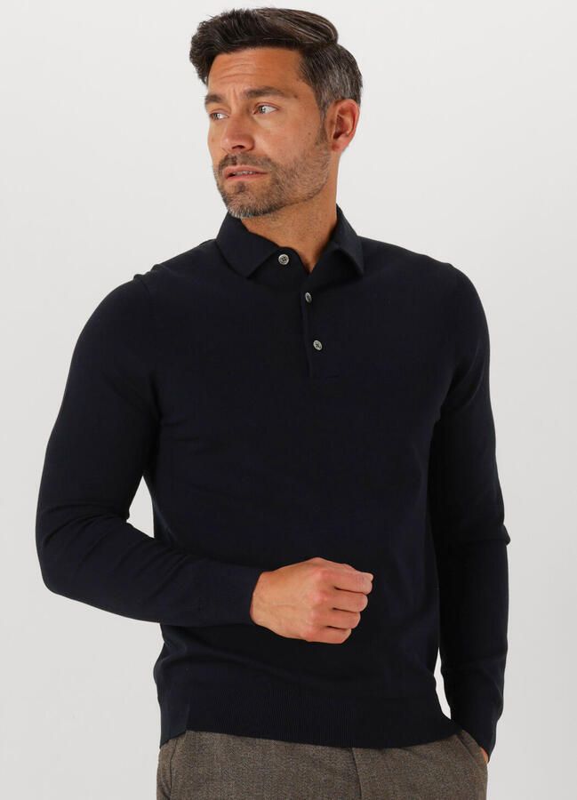 PROFUOMO Heren Truien & Vesten Polo Onepiece Luxury Basic Donkerblauw