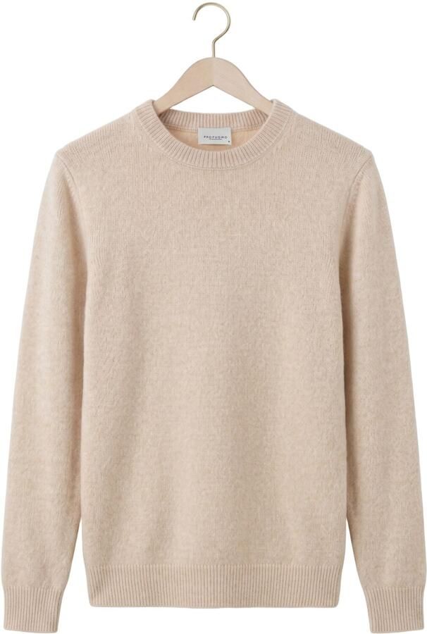PROFUOMO Heren Truien & Vesten Pullover Crew Neck 80 20 Beige - Foto 4