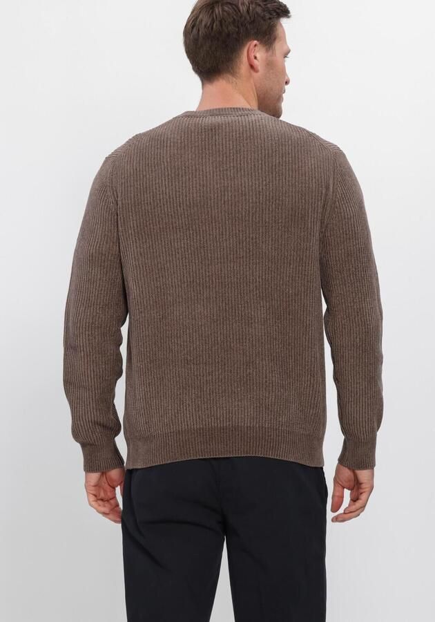 PROFUOMO Heren Truien & Vesten Pullover Crew Neck Chenille Rib Bruin - Foto 2