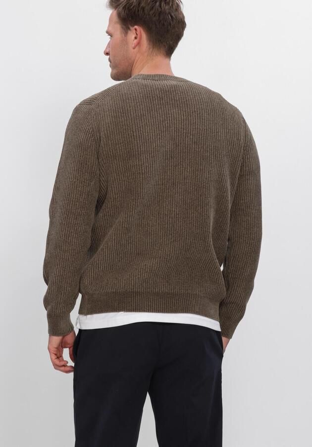 PROFUOMO Heren Truien & Vesten Pullover Crew Neck Chenille Rib Groen - Foto 2