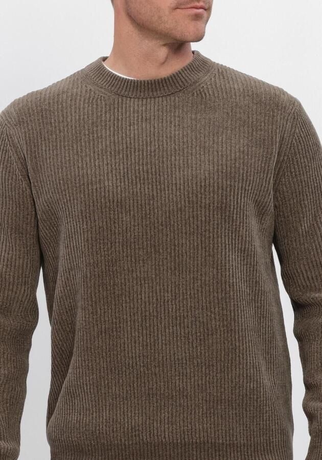 PROFUOMO Heren Truien & Vesten Pullover Crew Neck Chenille Rib Groen - Foto 3