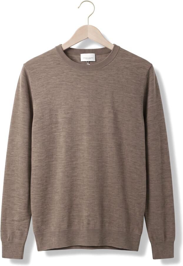 PROFUOMO Heren Truien & Vesten Pullover Crew Neck Extrafine Merino Taupe - Foto 4