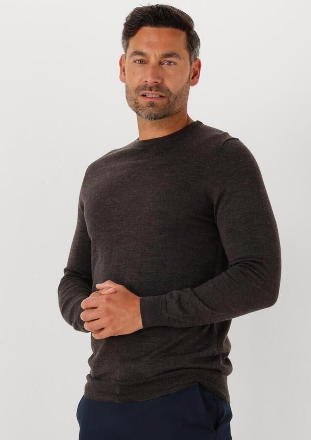 PROFUOMO Heren Truien & Vesten Pullover Crew Neck Merino Bruin - Foto 4