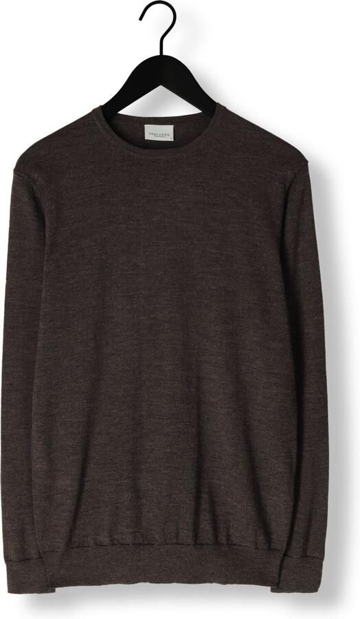 PROFUOMO Heren Truien & Vesten Pullover Crew Neck Merino Bruin - Foto 3