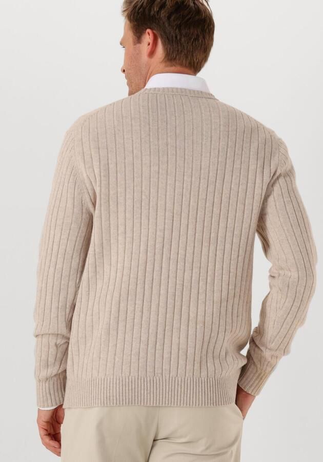 PROFUOMO Heren Truien & Vesten Pullover Crew Neck Wool Blend Beige