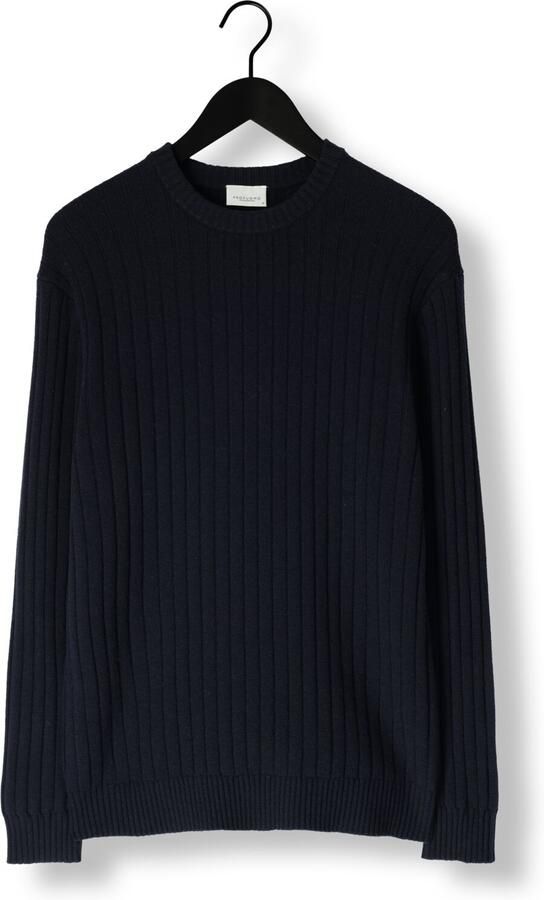 PROFUOMO Heren Truien & Vesten Pullover Crew Neck Wool Blend Donkerblauw - Foto 3