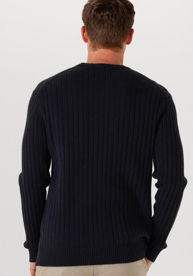 PROFUOMO Heren Truien & Vesten Pullover Crew Neck Wool Blend Donkerblauw