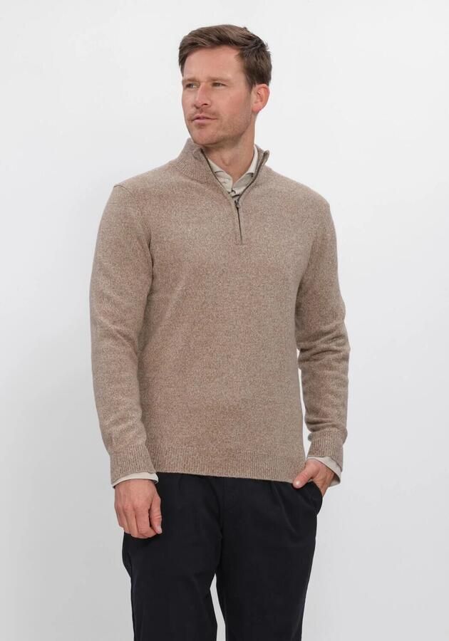 PROFUOMO Heren Truien & Vesten Pullover Half Zip 80 20 Beige