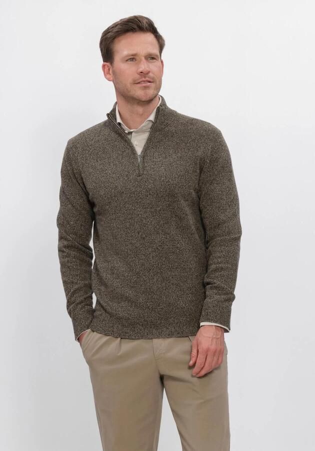 PROFUOMO Heren Truien & Vesten Pullover Half Zip 80 20 Bruin